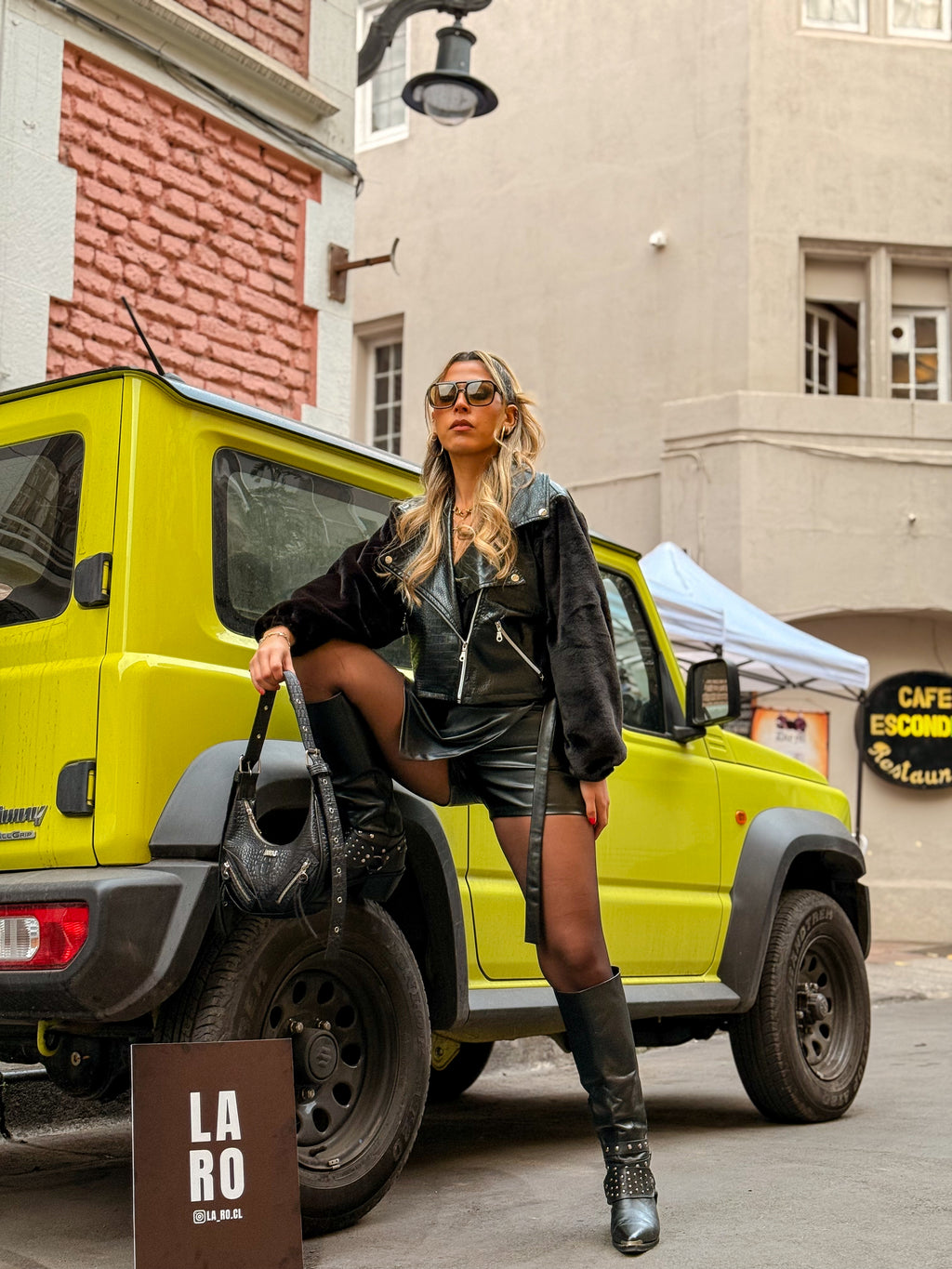 BIKER OVERSIZE ECOCUERO PITON